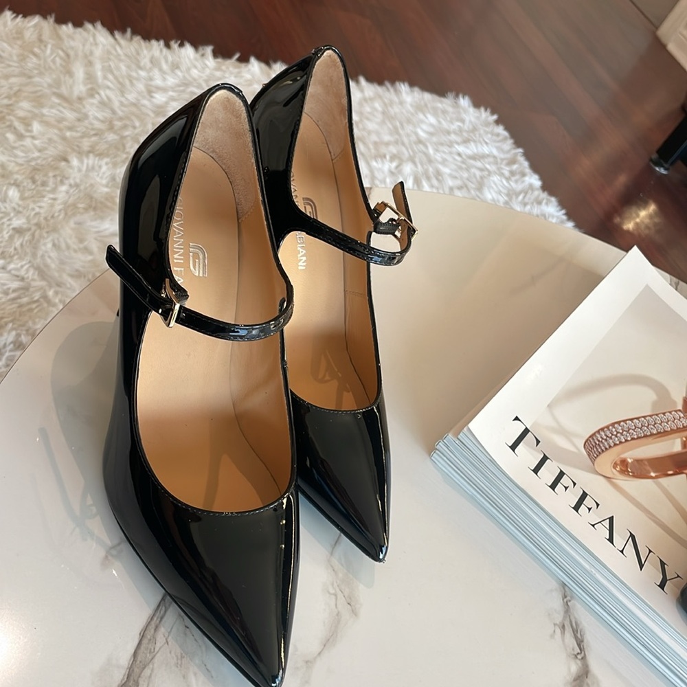 Giovani Fabiani pump in black patent leather with gold accent - Picture 7 of 8